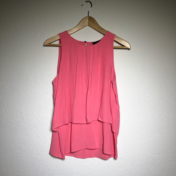 NWT J Crew Tiered Crepe Salmon Pink Tank Top - Picture 3 of 12